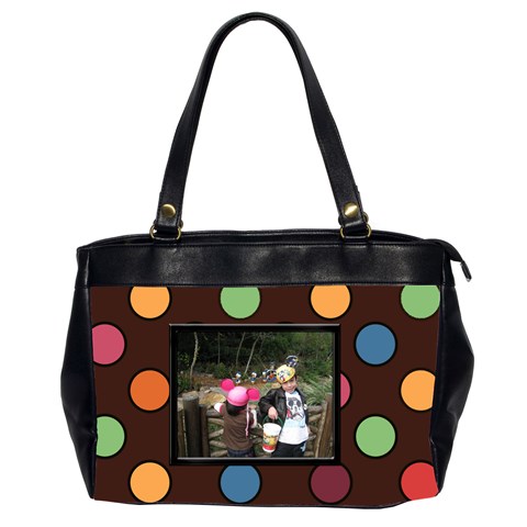 Colorful World Handbag Large Canvas By Blue Angel Front
