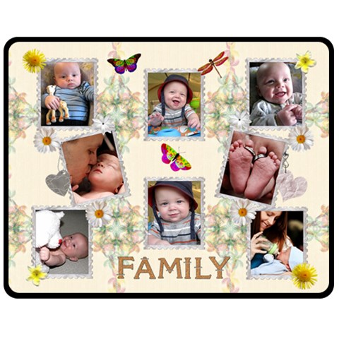 Family Medium Fleece Blanket By Lil 60 x50  Blanket Front