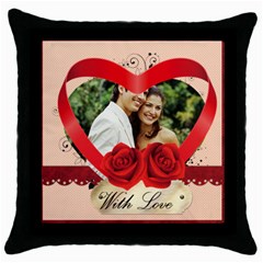 with love - Throw Pillow Case (Black)