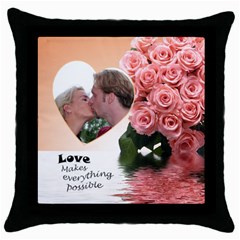 Apricot Possible - Throw Pillow Case (Black)