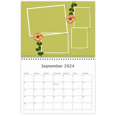 Calendar: Garden Of Flowers By Jennyl Sep 2024