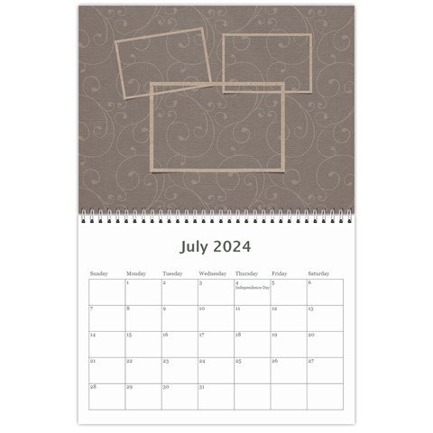 Calendar: All Gray By Jennyl Jul 2024