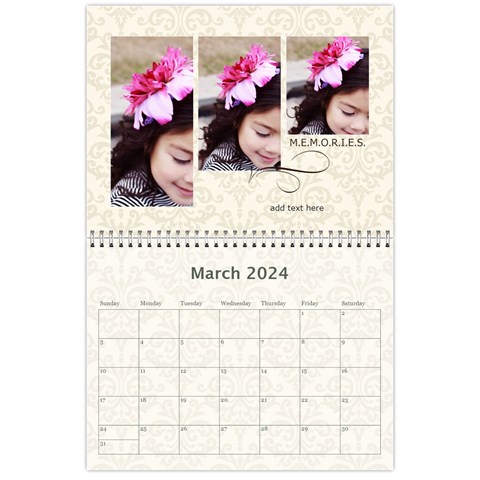 Calendar: Minimalist Memories To Cherish By Jennyl Mar 2024