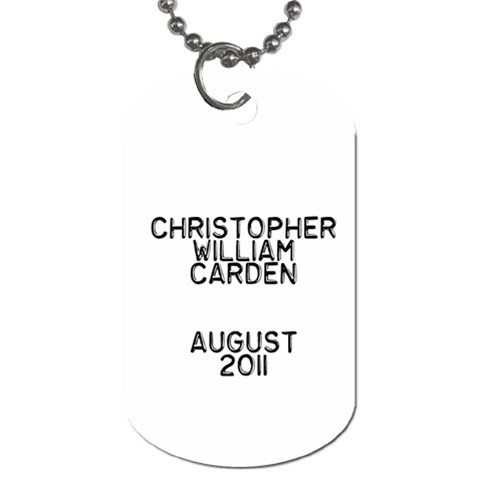 Christopher Dog Tag By Kim Rogers Back