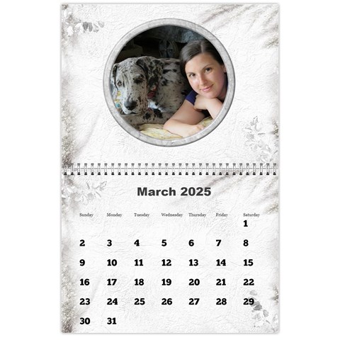 General Purpose Textured 2024 Calendar (large Numbers) By Deborah Mar 2024