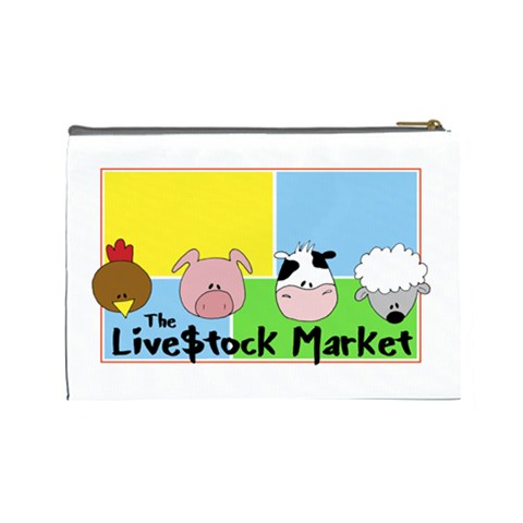Livestockmkt Cosmetic Bag Large By Pamela Tan Back