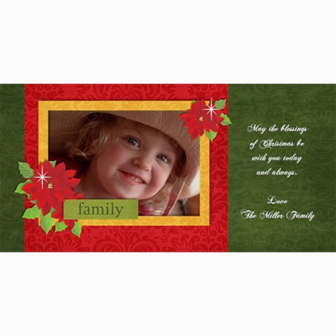 Christmas/poinsettia 8 x4  Photo Card - 1
