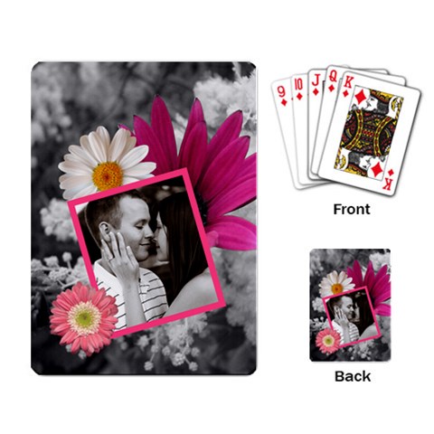 Pink Floral Playing Cards By Lil Back