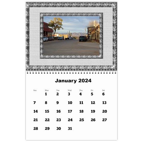 Framed In Silver 2024 Calendar (large Numbers) By Deborah Jan 2024