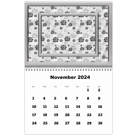 Framed In Silver 2024 Calendar (large Numbers) By Deborah Nov 2024