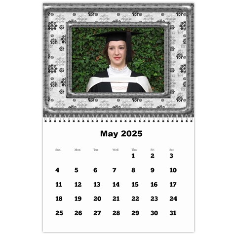 Framed In Silver 2024 Calendar (large Numbers) By Deborah May 2024