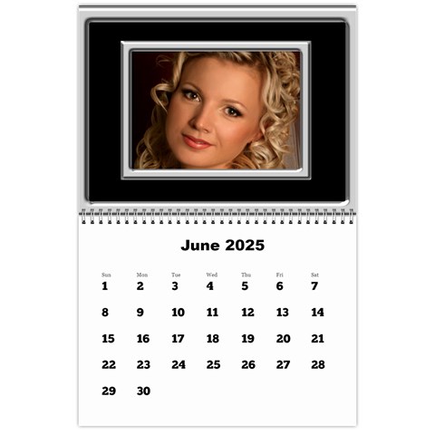 Framed In Silver 2024 Calendar (large Numbers) By Deborah Jun 2024