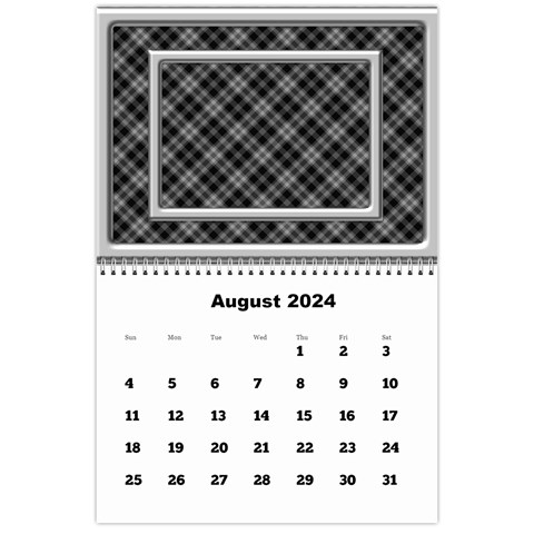 Framed In Silver 2024 Calendar (large Numbers) By Deborah Aug 2024