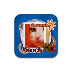 summey cat - Rubber Coaster (Square)