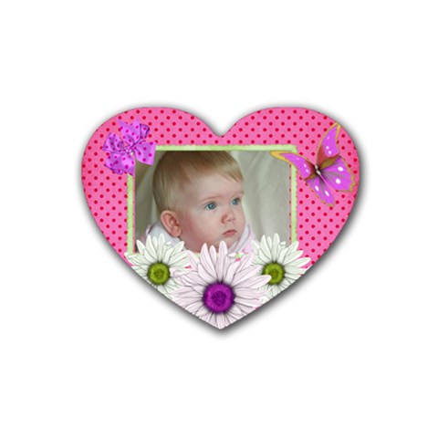 Flower Heart Coaster By Deborah Front