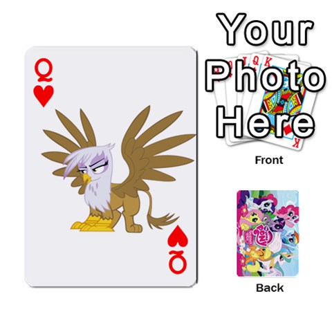 Queen My Little Pony Friendship Is Magic Playing Card Deck By K Kaze Front - HeartQ