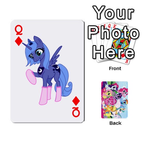 Queen My Little Pony Friendship Is Magic Playing Card Deck By K Kaze Front - DiamondQ