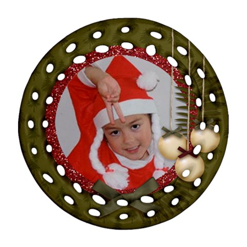 Ornament (round Filigree): Christmas12 By Jennyl Front