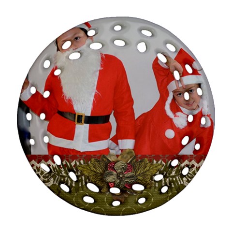 Ornament (round Filigree): Christmas13 By Jennyl Front