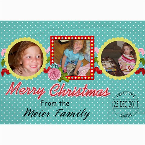 2011 Christmas Card 2b By Martha Meier 7 x5  Photo Card - 7