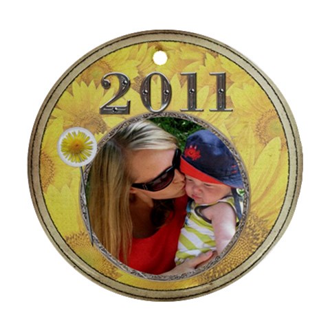 Yellow Flowers 2011 Round Ornament By Lil Front