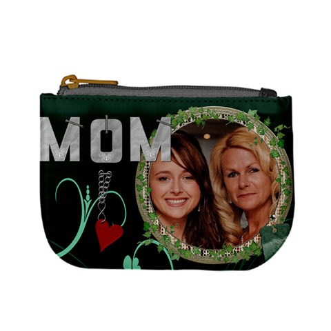 Mom Green Mini Coin Purse By Lil Front