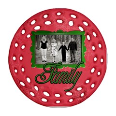 family red green ornament - Ornament (Round Filigree)