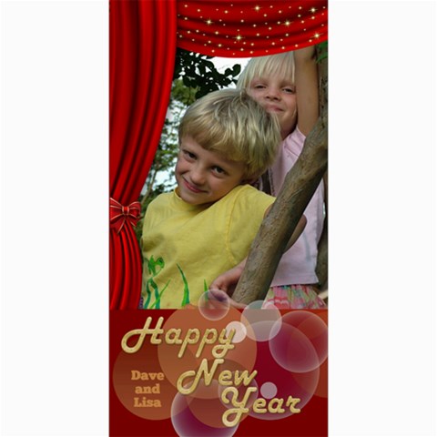 Happy New Year 4x8 Photo Card 2 (red) By Deborah 8 x4  Photo Card - 4