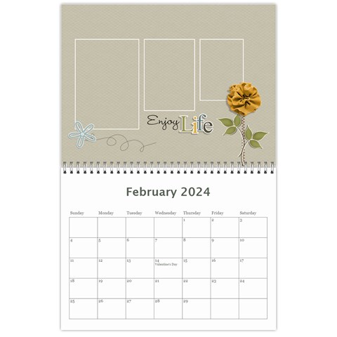 Calendar Any Year: Simple Joys By Jennyl Feb 2024