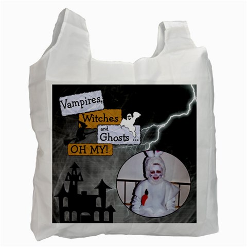 Scary Halloween Candy Recycle Bag By Lil Front
