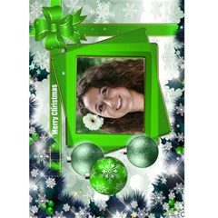 Christmas Greeting 5x7 Card (Green) - Greeting Card 5  x 7 