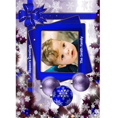 Christmas Greeting 5x7 Card (Blue) - Greeting Card 5  x 7 