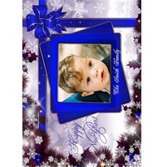 Happy New Year Greeting 5x7 Card (Blue) - Greeting Card 5  x 7 