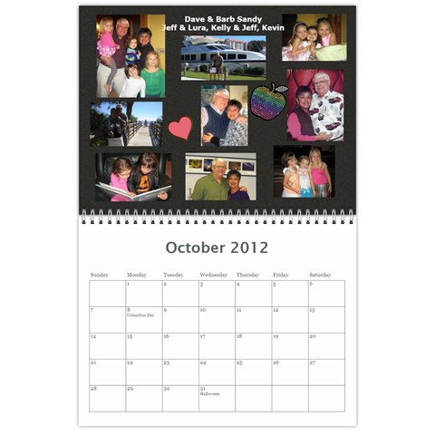 2012 Sandy Family Calendar By Jill Coston Oct 2012