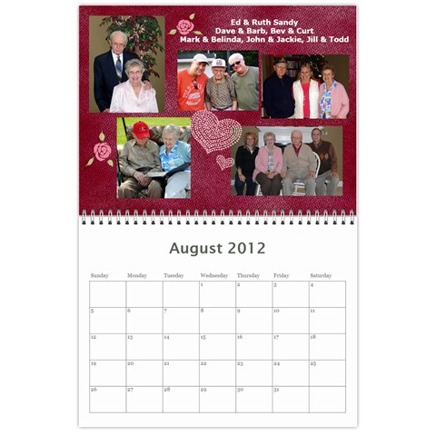 2012 Sandy Family Calendar By Jill Coston Aug 2012