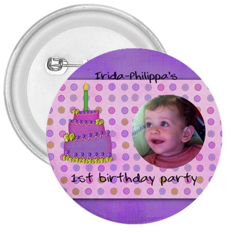 Irida Birthday Button By Marka20300 Front