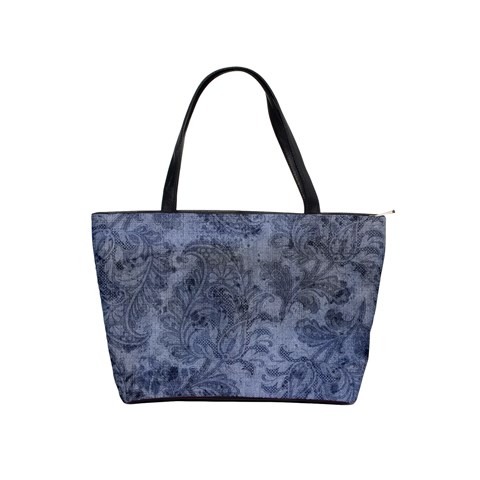 Weathered Blue Paisley Leaves Shoulder Bag By Bags n Brellas Front