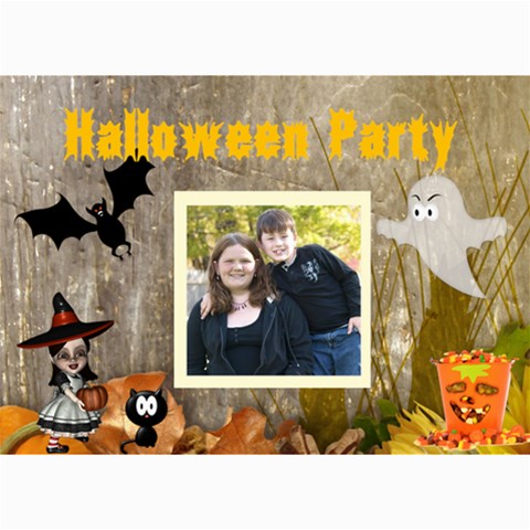 Halloween Party Invitation 2 By Kim Blair 7 x5  Photo Card - 3