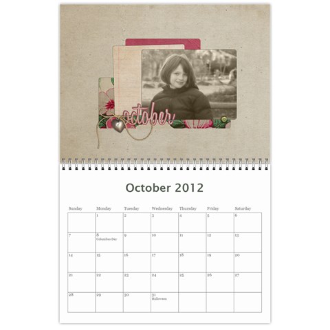 2012 Calendar By Cheryl Peacock Oct 2012