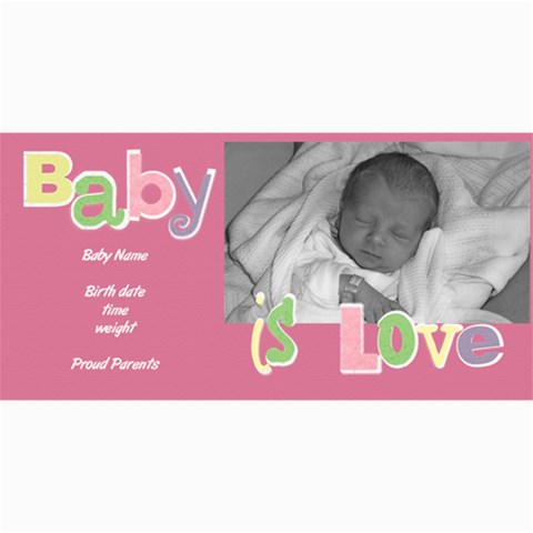 Baby Girl Photo Card By Lana Laflen 8 x4  Photo Card - 2