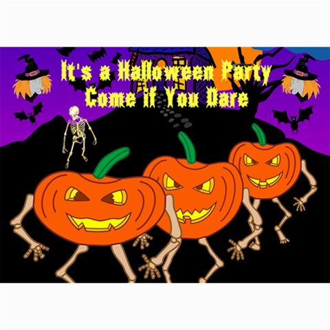 Halloween Party Invite 3 By Kim Blair 7 x5  Photo Card - 2