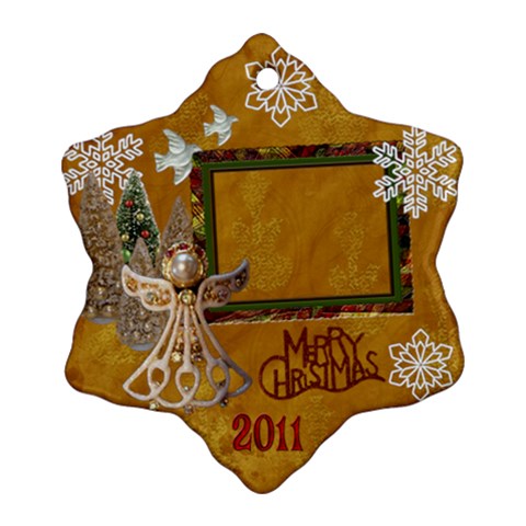 Gold Angel 2 Side Snowflake Ornament By Ellan Back