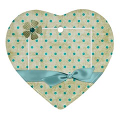 Covered in Teal Heart Ornament 1 - Ornament (Heart)