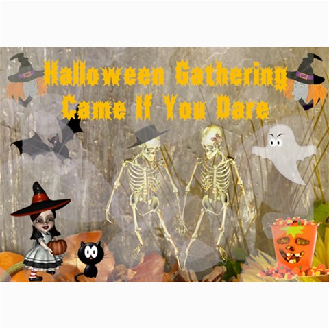 Halloween Party Invitation 4 By Kim Blair 7 x5  Photo Card - 6