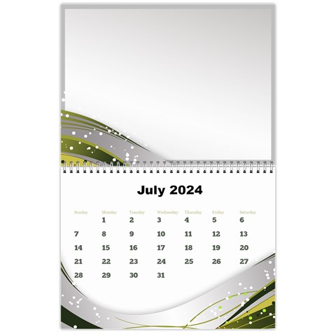 Silver Flash 2024 Calendar  Large Numbers By Deborah Jul 2024