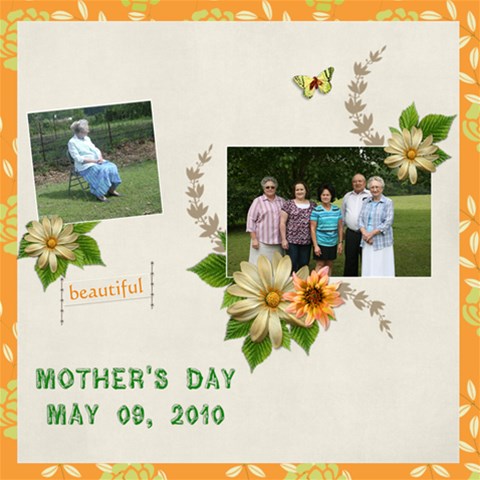 Family Mothers Day 2011 By Gayla Holmes Hardaway 12 x12  Scrapbook Page - 1