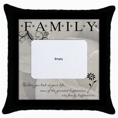 Family Pillow - Throw Pillow Case (Black)