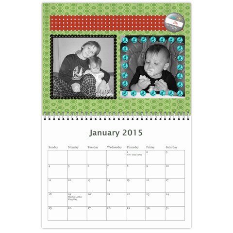 2015 Family Calendar By Martha Meier Jan 2015