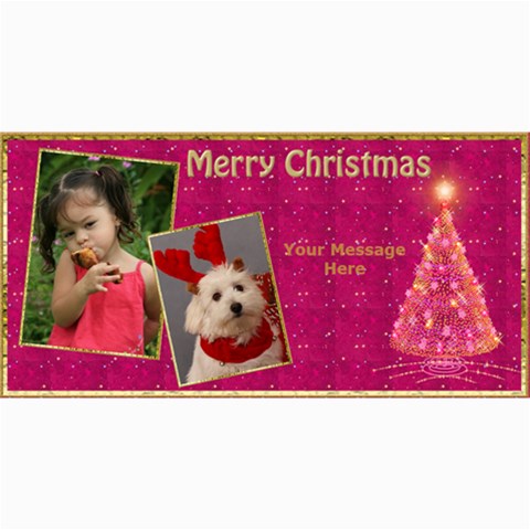 Cherry Red Christmas 4x8 Photo Card By Deborah 8 x4  Photo Card - 2