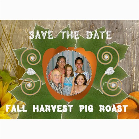Fall Harvest Pig Roast By Kim Blair 7 x5  Photo Card - 4